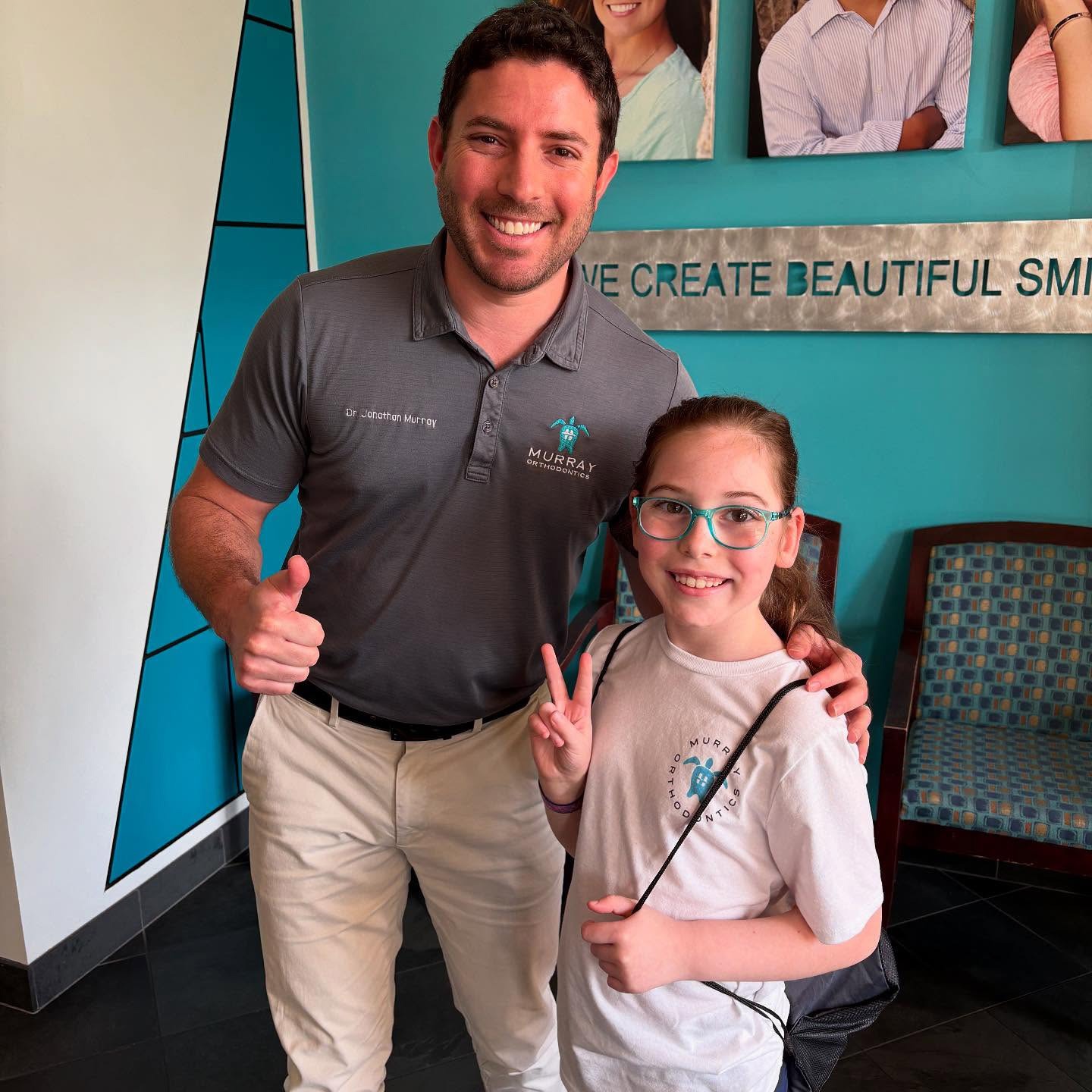Orthodontist near Wellington, FL — Dr. Jonathan Murray with a happy young patient at Murray Orthodontics